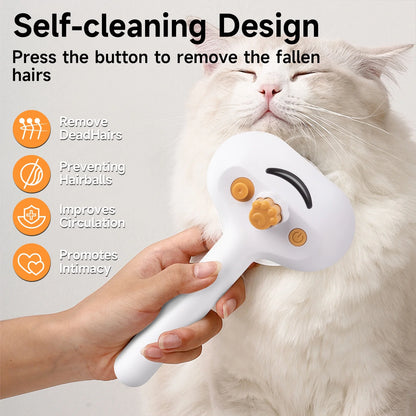 3-in-1 Pet Steam Grooming Brush – Self-Cleaning Spray Comb for Dogs & Cats