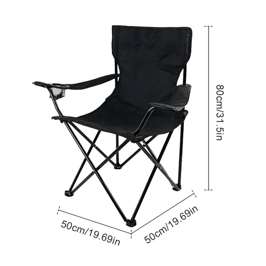 Foldable Camping Chair with Bottle Holder – Portable Oxford Chair for Beach & Fishing