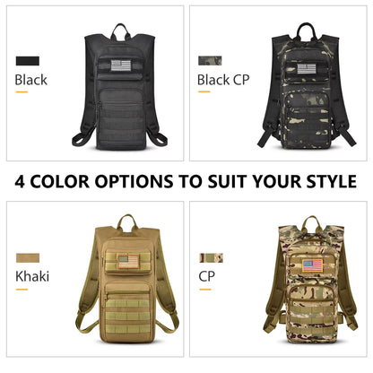 17L Hydration Backpack with 3L Water Bladder – Molle Compatible Pack for Hiking & Cycling