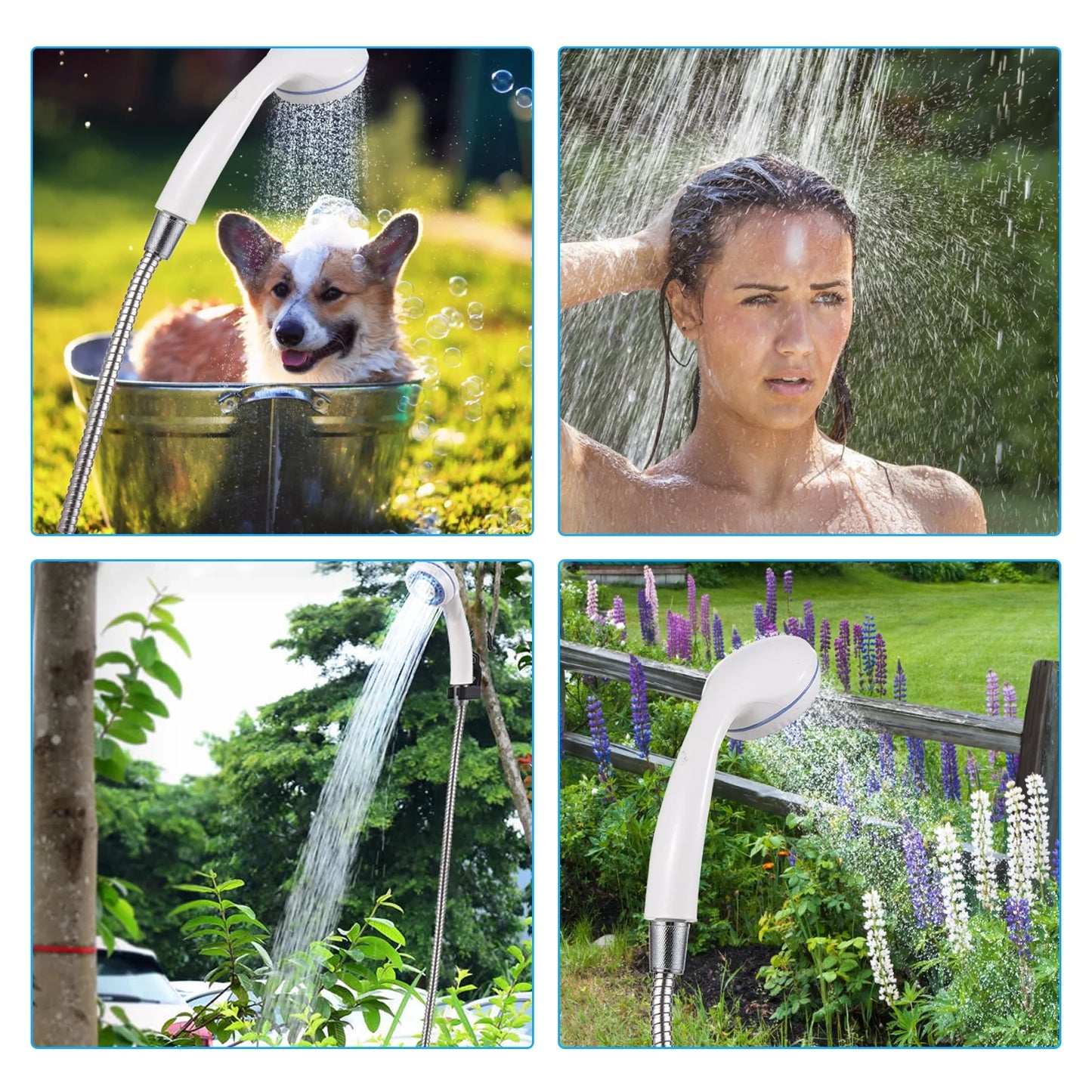 Portable Outdoor Shower Pump – USB Rechargeable for Camping, Hiking & Pet Cleaning