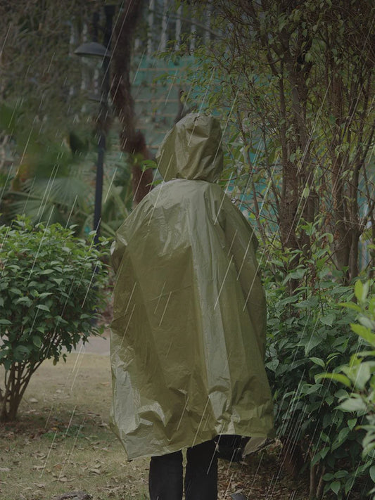 Emergency Rain Poncho with Mylar Blanket – Heavy Duty Waterproof Survival Gear
