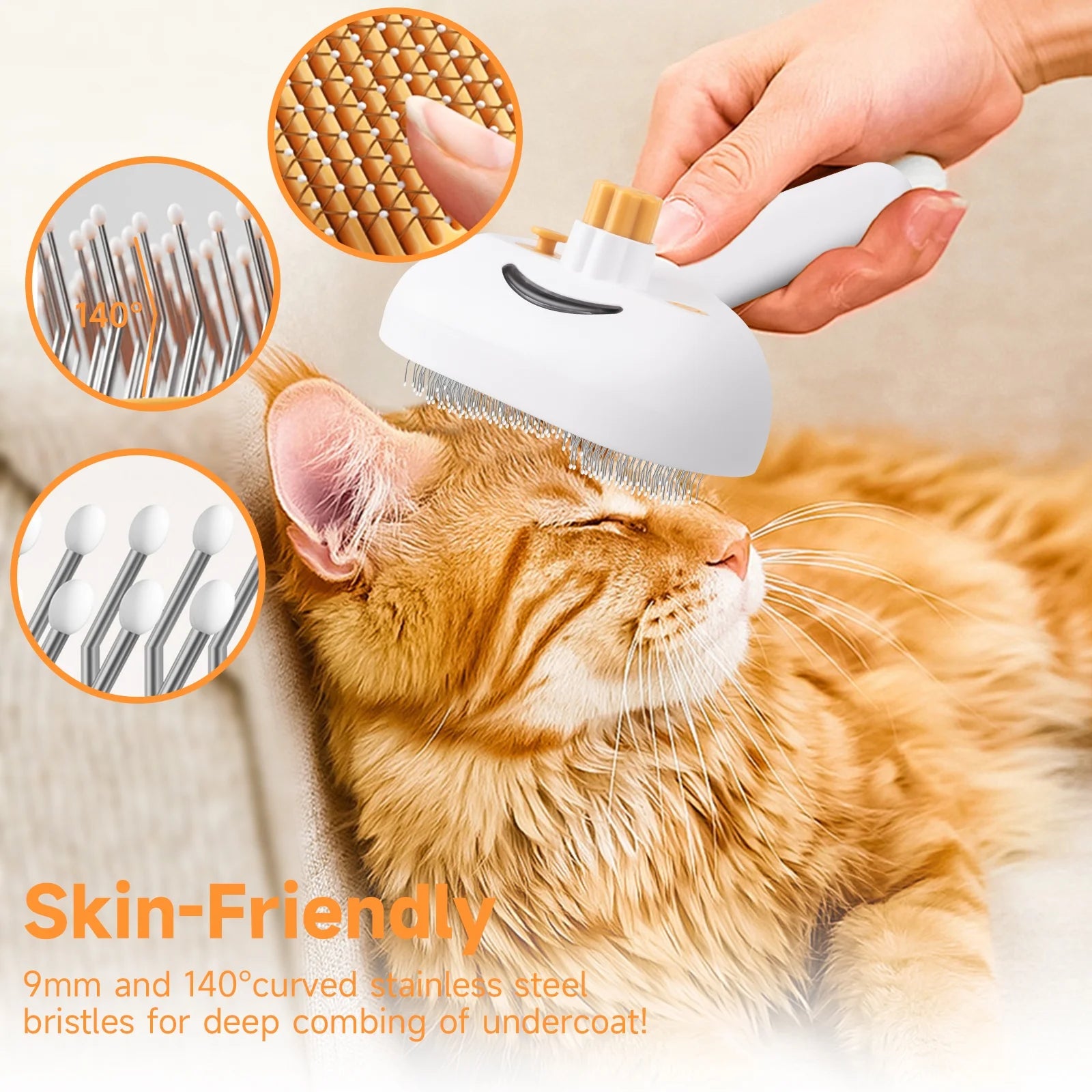 3-in-1 Pet Steam Grooming Brush – Self-Cleaning Spray Comb for Dogs & Cats