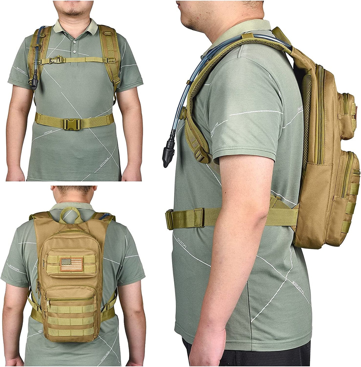 17L Hydration Backpack with 3L Water Bladder – Molle Compatible Pack for Hiking & Cycling