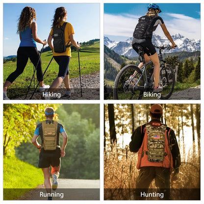 17L Hydration Backpack with 3L Water Bladder – Molle Compatible Pack for Hiking & Cycling