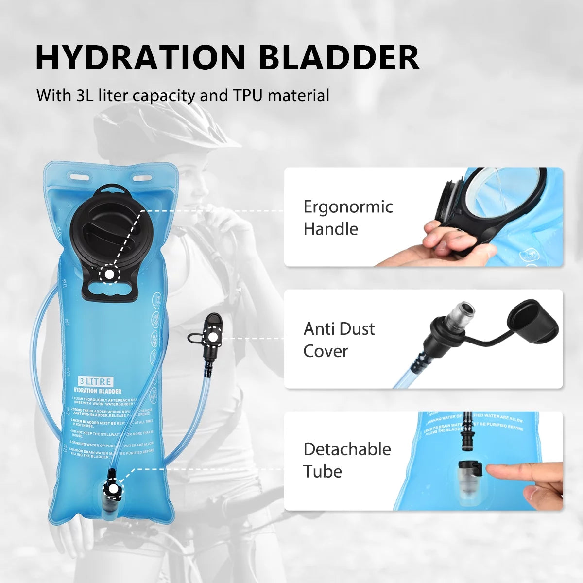 17L Hydration Backpack with 3L Water Bladder – Molle Compatible Pack for Hiking & Cycling