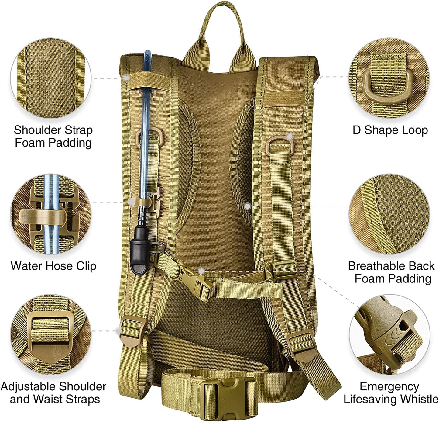 17L Hydration Backpack with 3L Water Bladder – Molle Compatible Pack for Hiking & Cycling