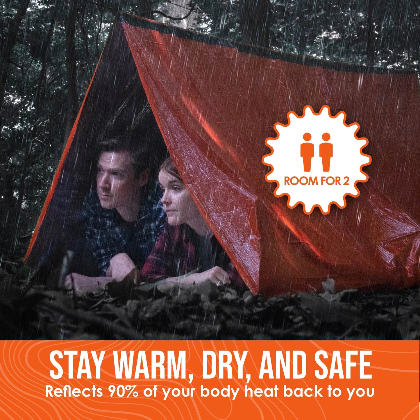 2-Person Emergency Survival Tent – Waterproof Thermal Shelter for Hiking & Outdoors