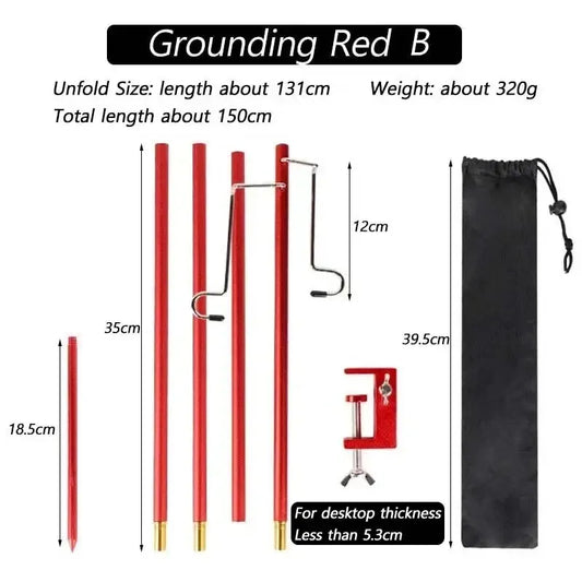 Aluminum Camping Lantern Stand – Detachable Light Hanger for Hiking & Fishing