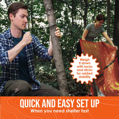 2-Person Emergency Survival Tent – Waterproof Thermal Shelter for Hiking & Outdoors