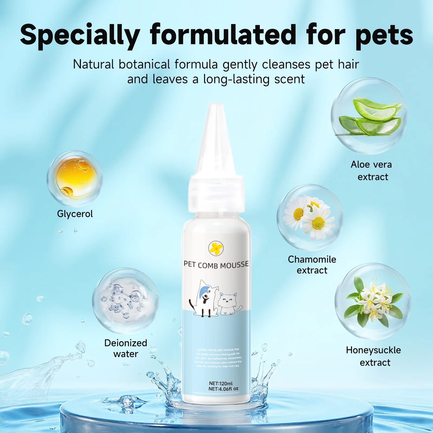 3-in-1 Pet Steam Grooming Brush – Self-Cleaning Spray Comb for Dogs & Cats