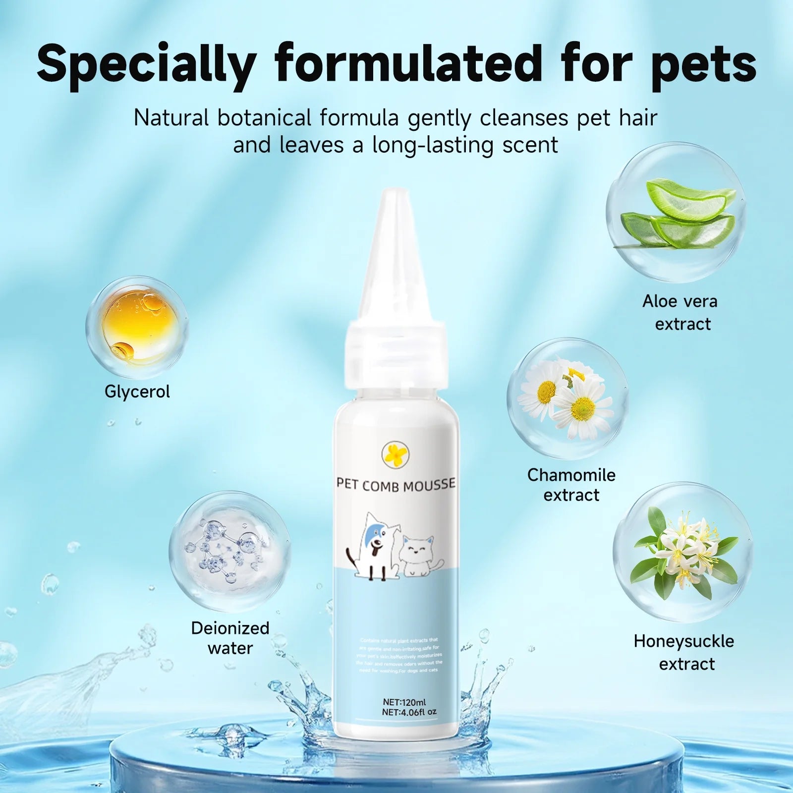 3-in-1 Pet Steam Grooming Brush – Self-Cleaning Spray Comb for Dogs & Cats