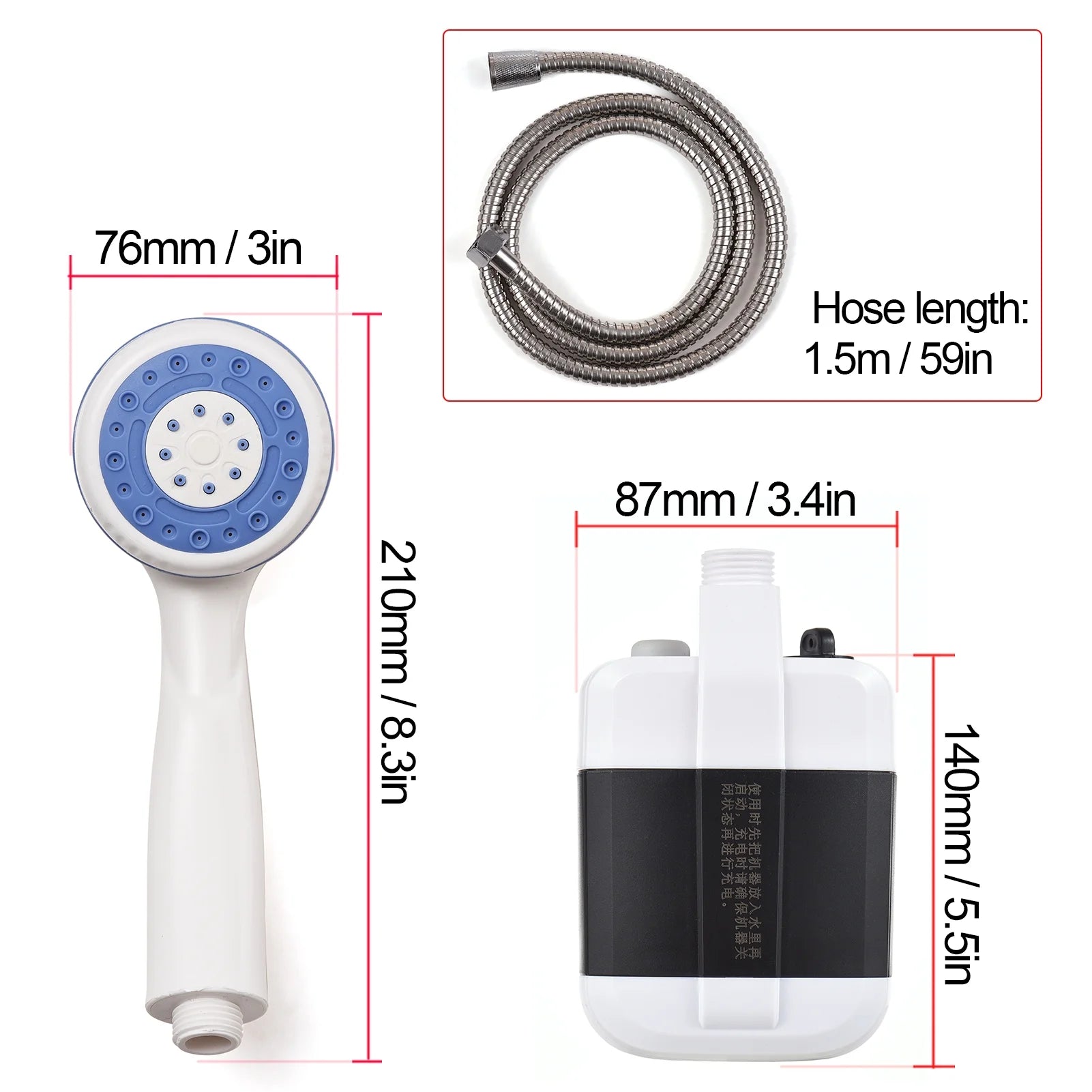 Portable Outdoor Shower Pump – USB Rechargeable for Camping, Hiking & Pet Cleaning