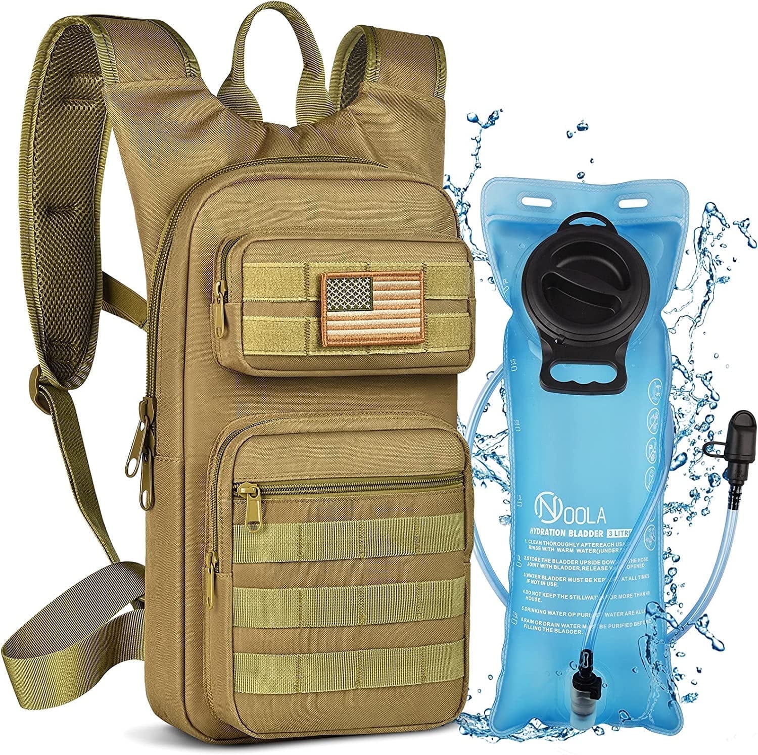 17L Hydration Backpack with 3L Water Bladder – Molle Compatible Pack for Hiking & Cycling